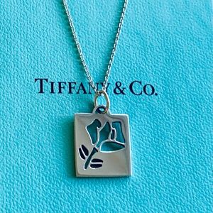 VERY RARE Tiffany & Co. Sterling Silver Stencil Flower Necklace